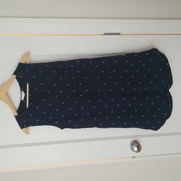 ⭐ 2/$5 BLL NYC Navy Blue Casual Dress with anchor pattern - Picture 1 of 3